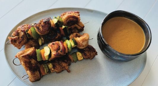 Chicken Kebabs with Korma Sauce